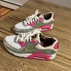 HOT Pink Nike Air Max 90 Holographic Nike Shoes Nike Womens